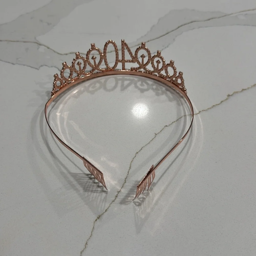 40th Birthday Rose Gold Clip Crown. Never Worn!